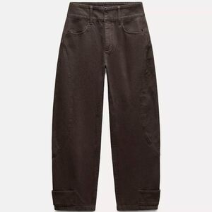 ZARA ZW COLLECTION BALLOON Pants, Dark Brown